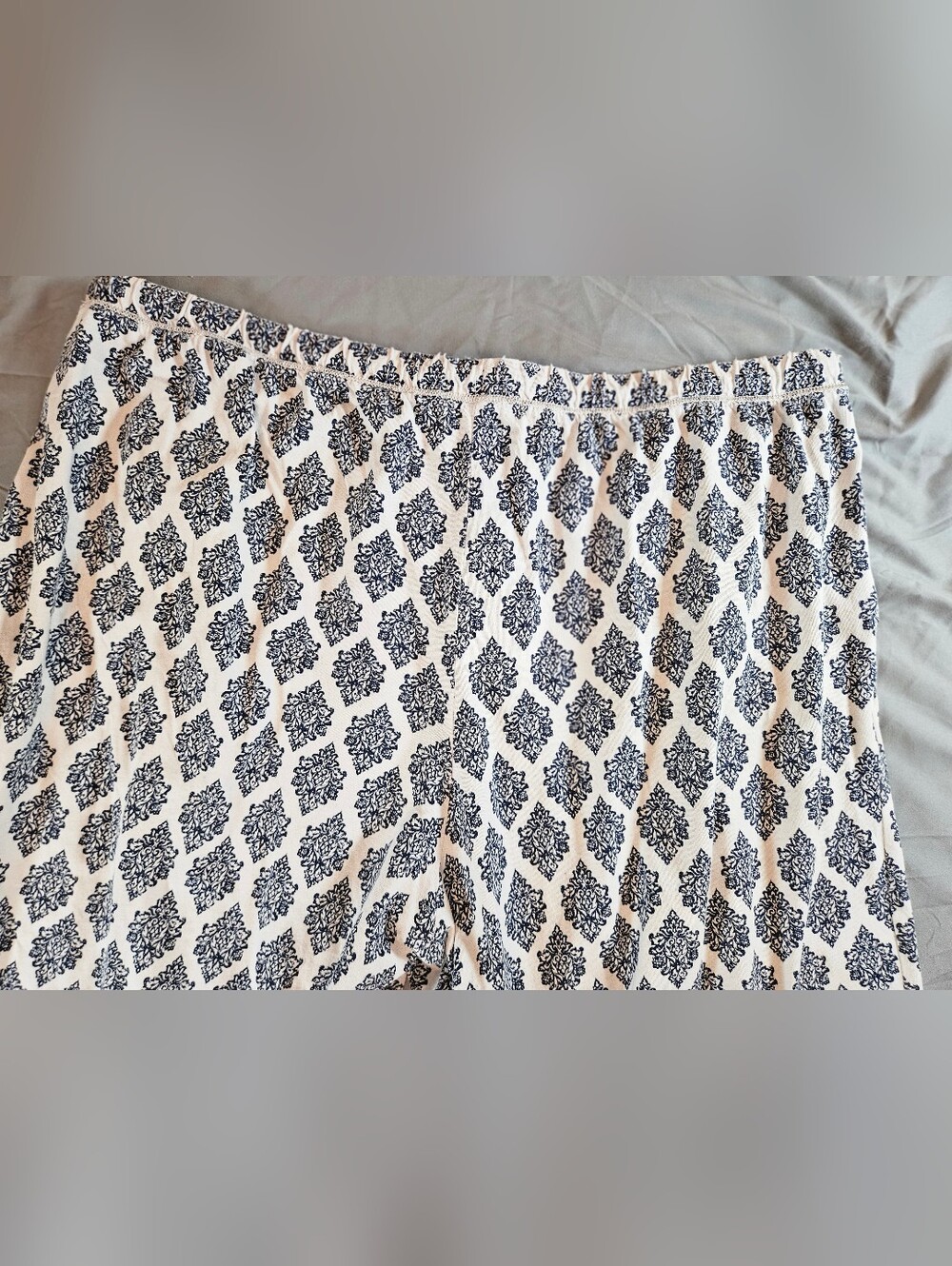 Carole Hochman Womens White And Blue Geometric Print Pajama Capri Pants Size XXL - Picture 14 of 15